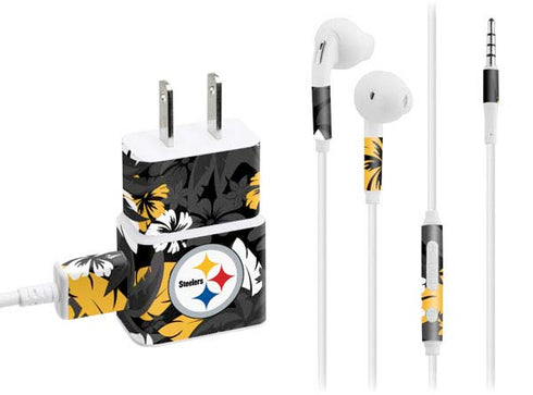 NFL Pittsburgh Steelers Tropical Print Phone Charger Skin